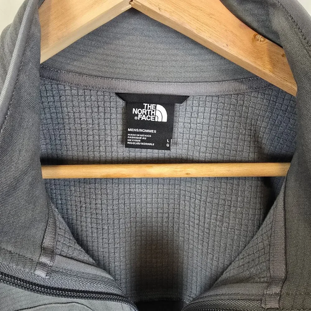 The North Face Mens Size L Cedar Trail Grid Fleece Full Zip Jacket Smoked Pearl